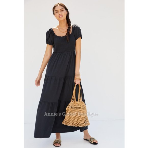 RARE NWT ANTHROPOLOGIE Smocked Tiered Maxi Dress. Size M - Picture 4 of 16
